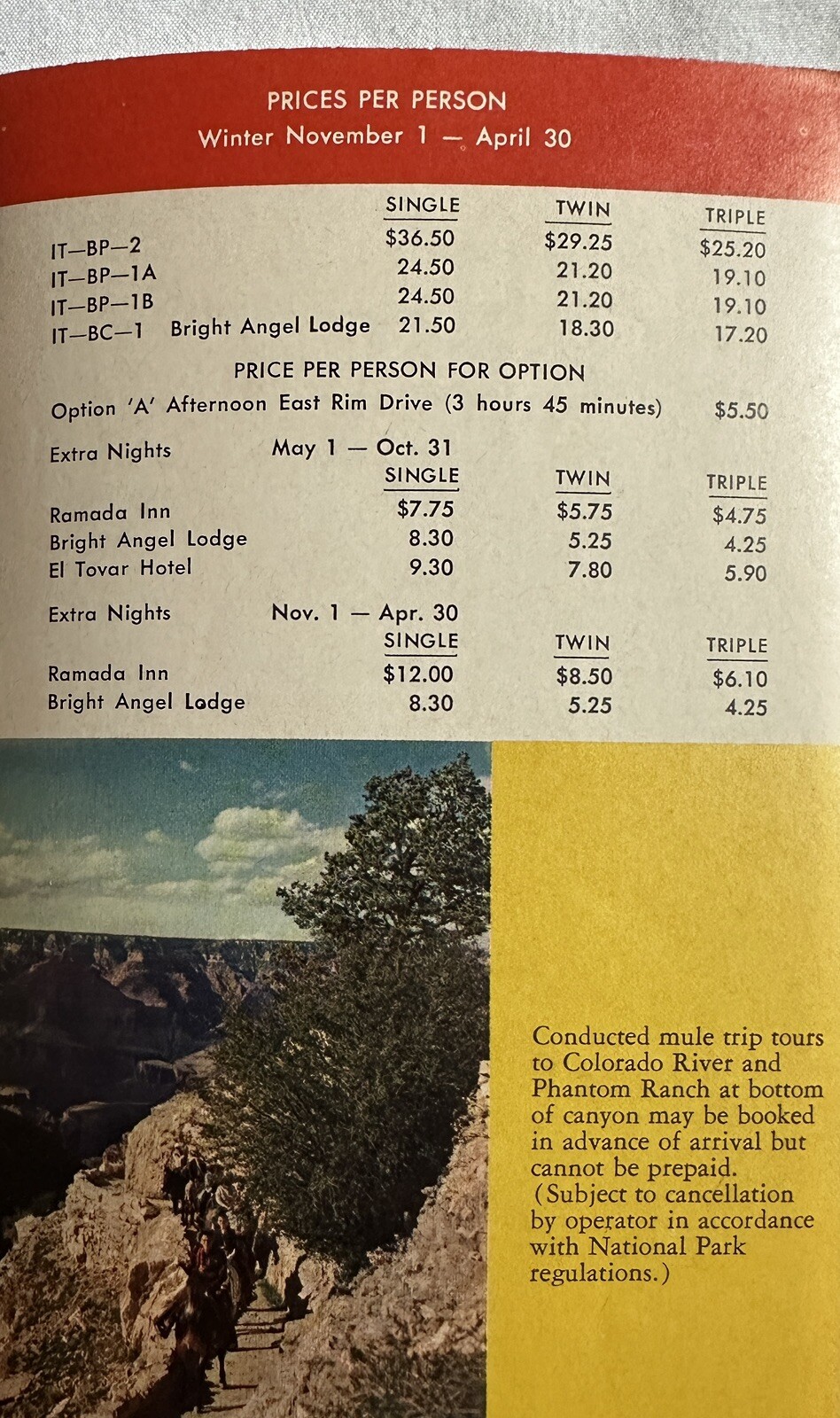 1963 Grand Canyon National Souvenir Travel Brochure American & Bonanza Airlines