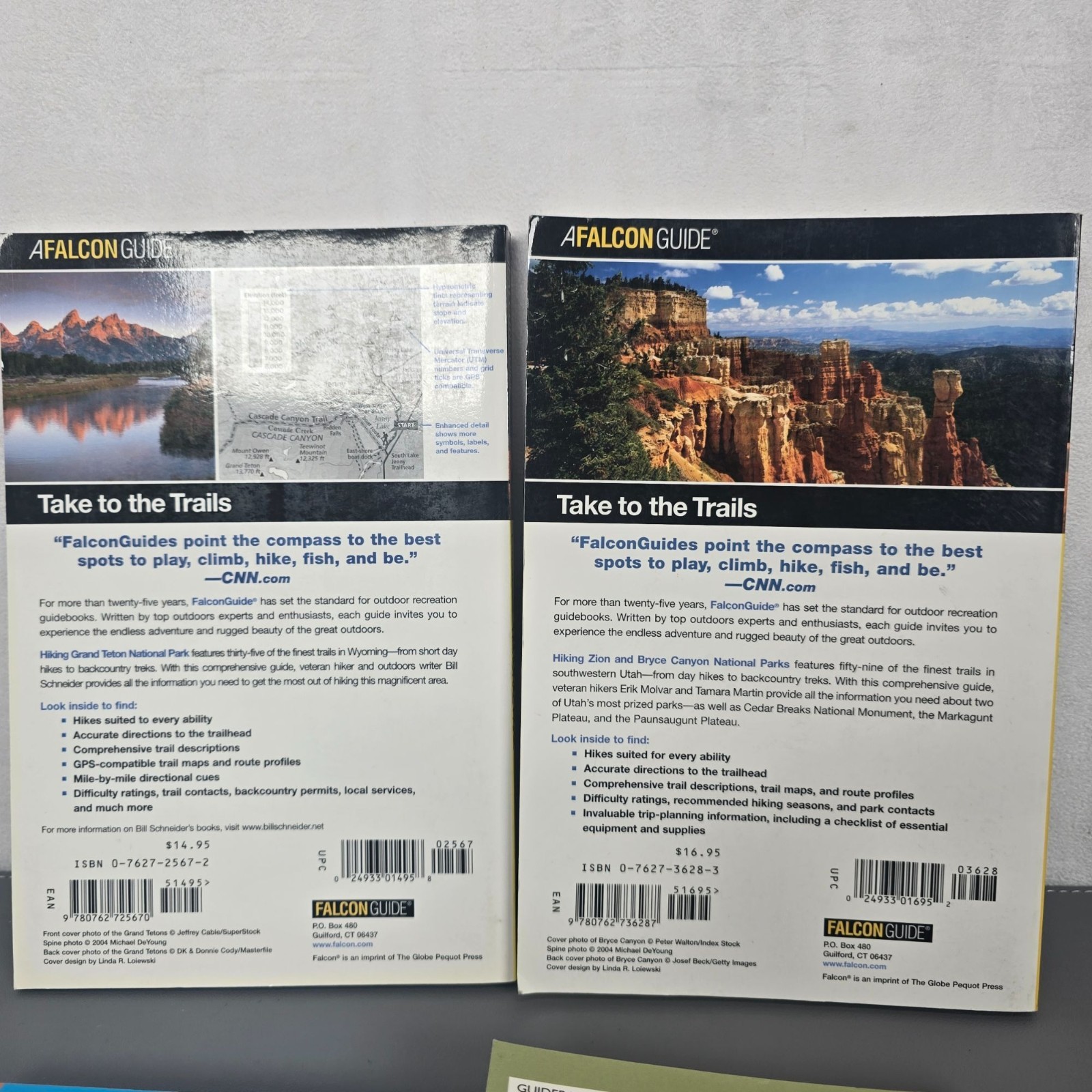 Set Of 4 National Park Hiking Guides Grand Teton Zion & Bryce Canyon Yellowstone