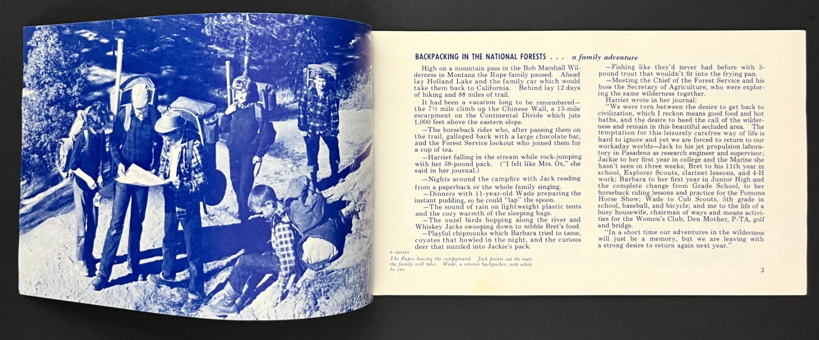 1974 National Forests Parks Backpacking NPS Safety Guide Vintage Travel Booklet