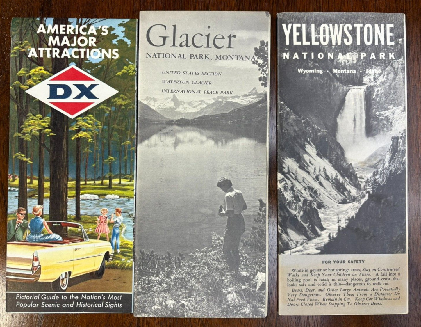 Vintage Glacier Yellowstone National Park Guides & DX American Attractions Guide